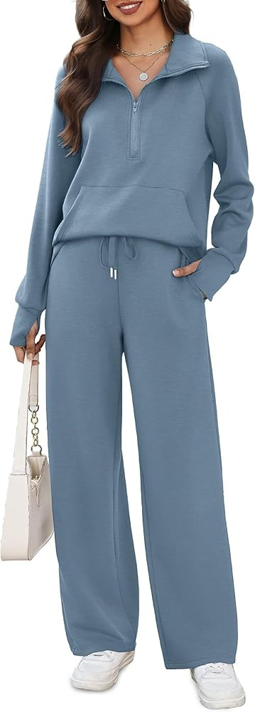 Casly Lamiit Women's 2 Piece Outfits Oversized Half Zip Sweatshirt
        Lounge Set, 2025, Wide... | Amazon (US)