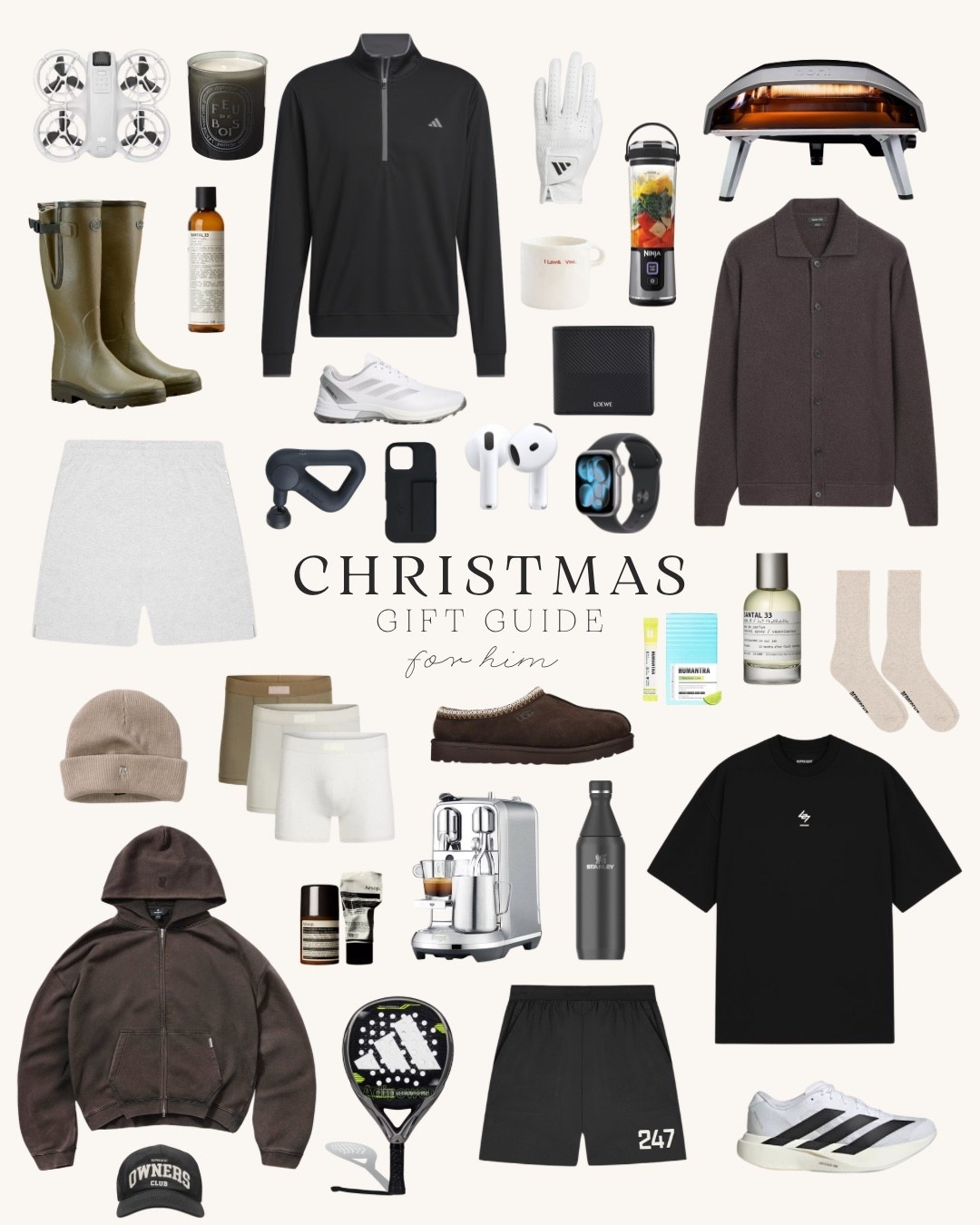 Gift guide for him 🖤🎁 

Men’s clothing, sports wear, wellies, pizza oven, adidas, Humana, stocking fillers, knitwear, represent, gym clothing, gift ideas, Christmas presents 

#LTKmens #LTKuk #LTKluxury