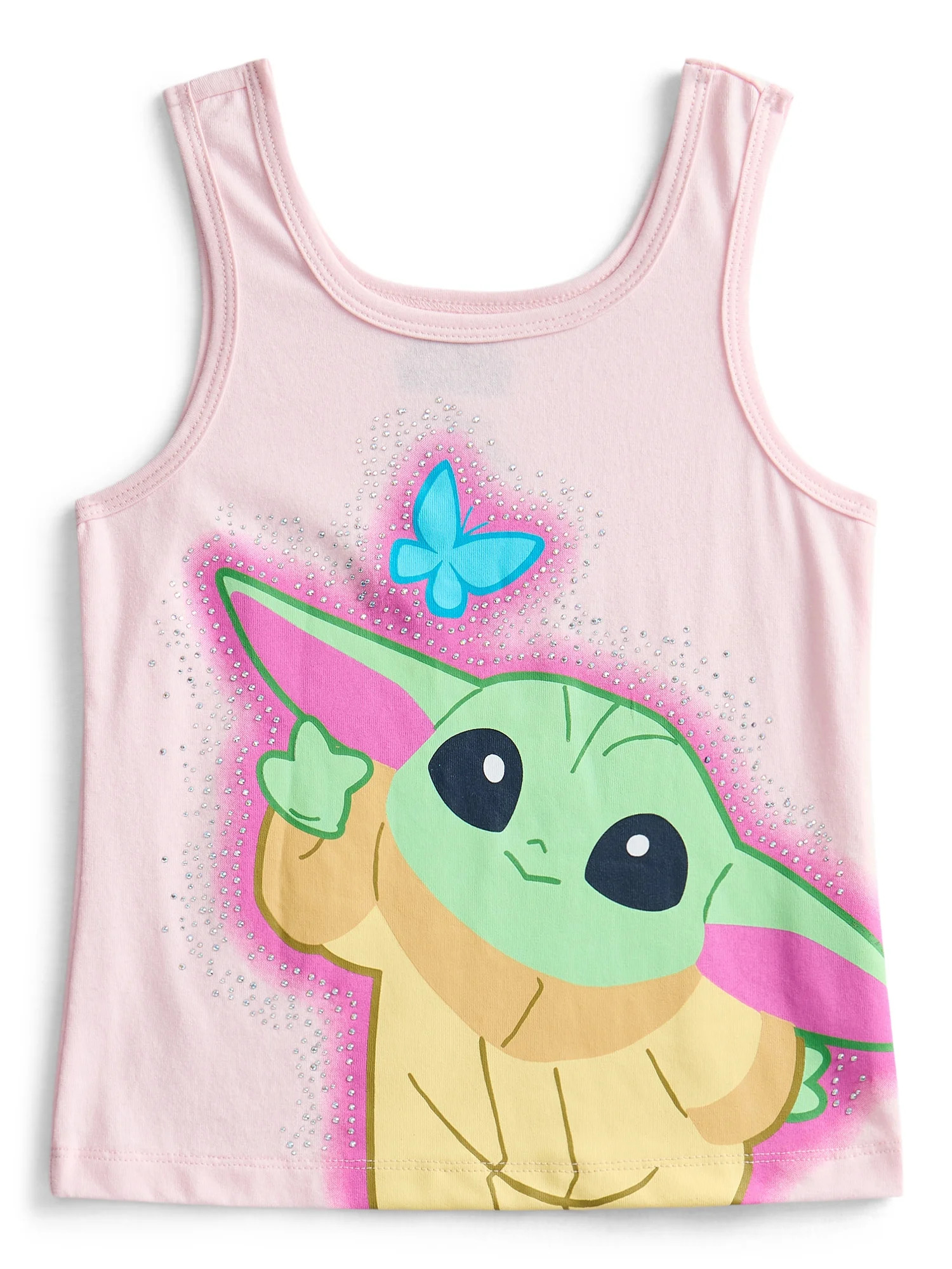 Grogu Girls Gradient Rhinestone Character Graphic Tank Top, Sizes 4-16 | Walmart (US)