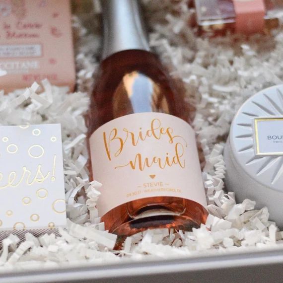 Mini Champagne Bottle Labels for Maid of Honor and - Etsy | Etsy (US)
