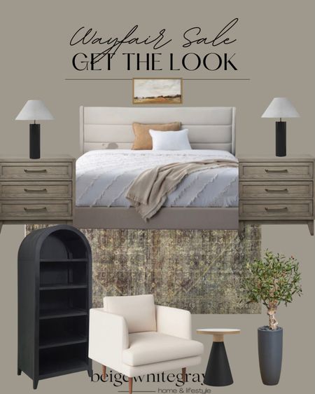 Bedroom inspiration with Wayfair items on sale!! You won’t believe the price if the bed!! And I love this LOLOI rug that’s also on sale, the arched bookcase, accent chair, modern lamps, landscape art and nightstands! Everything is linked here. 

#LTKsalealert #LTKhome #LTKFind