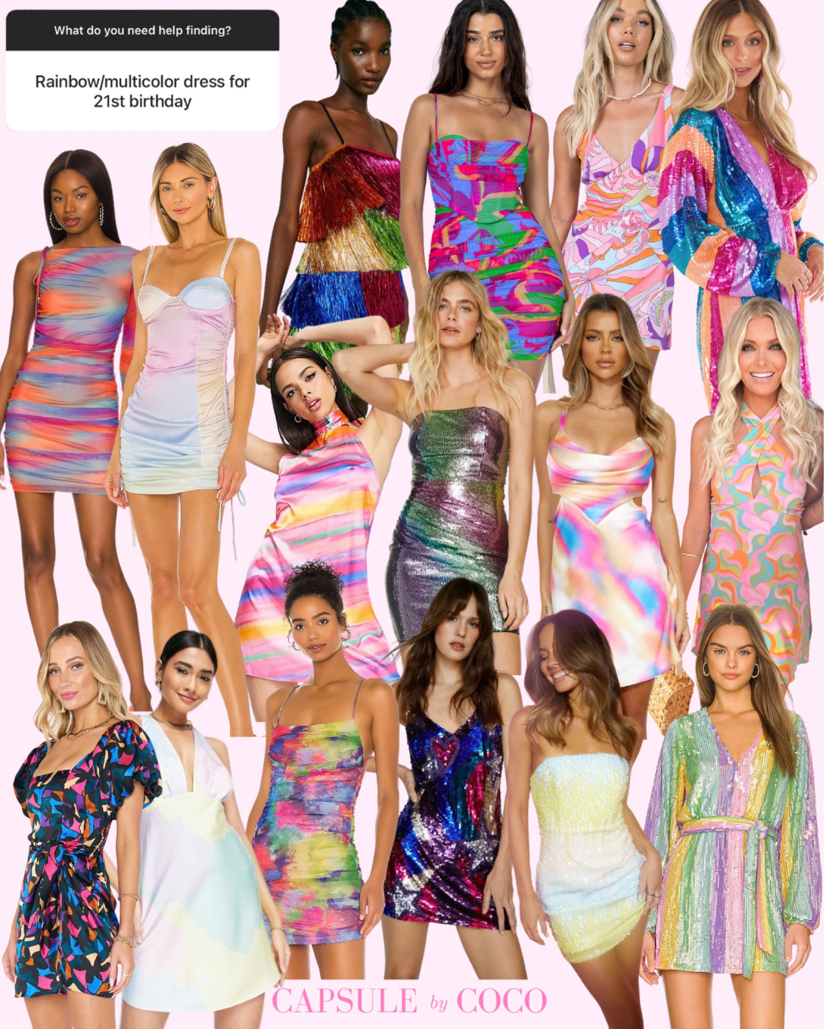 REQUEST: Rainbow / Multicolor dress for 21st birthday 🌈🥂

Twenty one, birthday, rainbow dress, multicolor dress, sequin mini dress, Ole Miss, CapsuleByCoCo

#LTKFind #LTKstyletip #LTKU