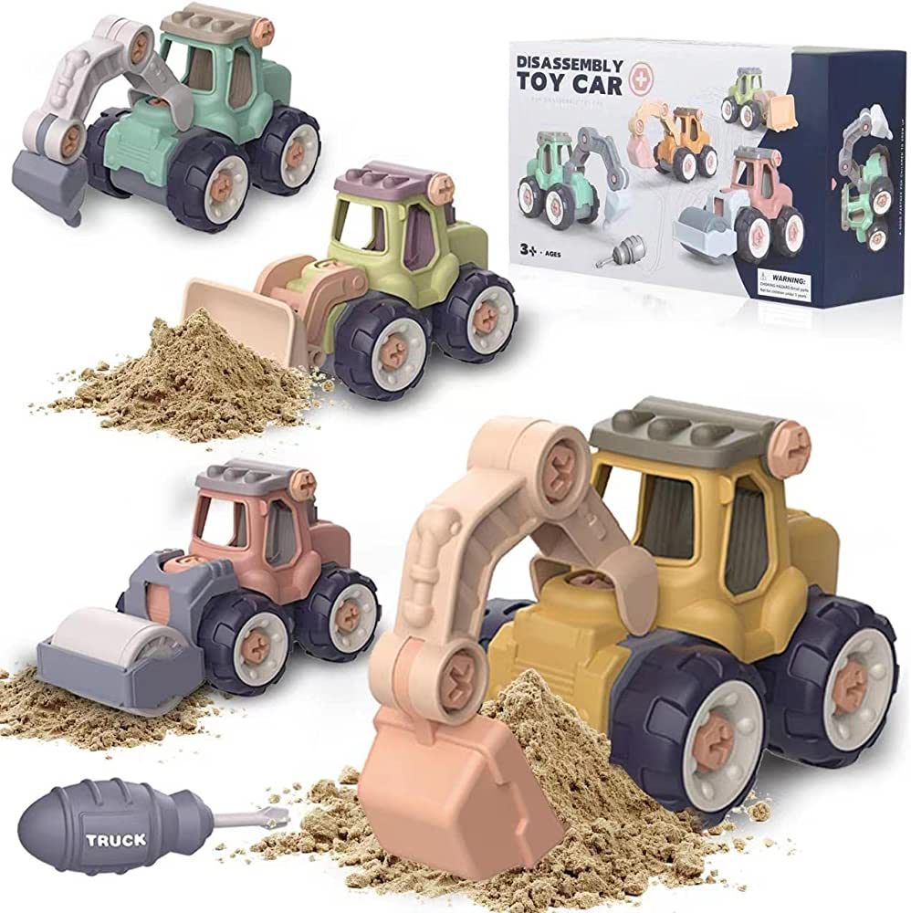 Take Apart Construction Trucks for 3 4 5 6 Year Old Boys, STEM Building Sand Toys for Toddlers 3-5 S | Amazon (US)