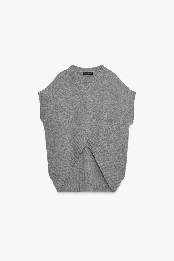 OVERSIZE WOOL-BLEND KNIT WAISTCOAT | Zara US