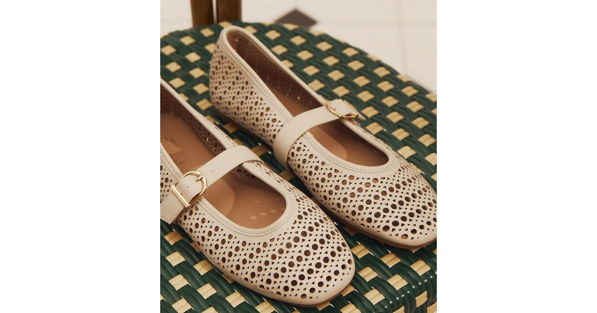 Off White Faux Leather Lazor Cut Mary Jane Shoes | New Look | New Look (UK)