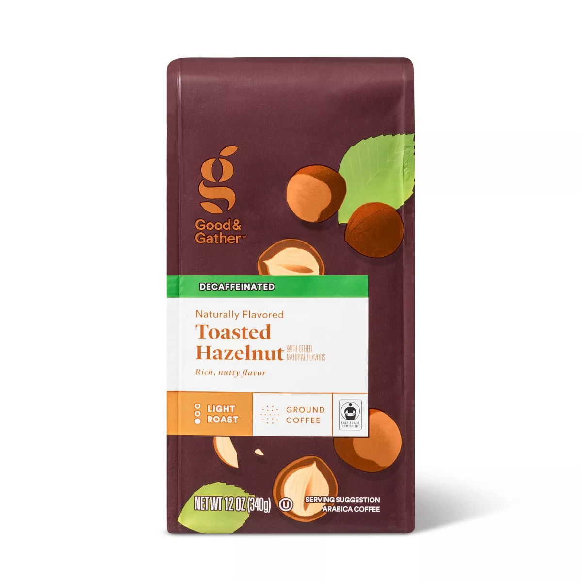 Naturally Flavored Hazelnut Decaf Bagged Light Roast Ground Coffee - 12oz - Good & Gather™ | Target