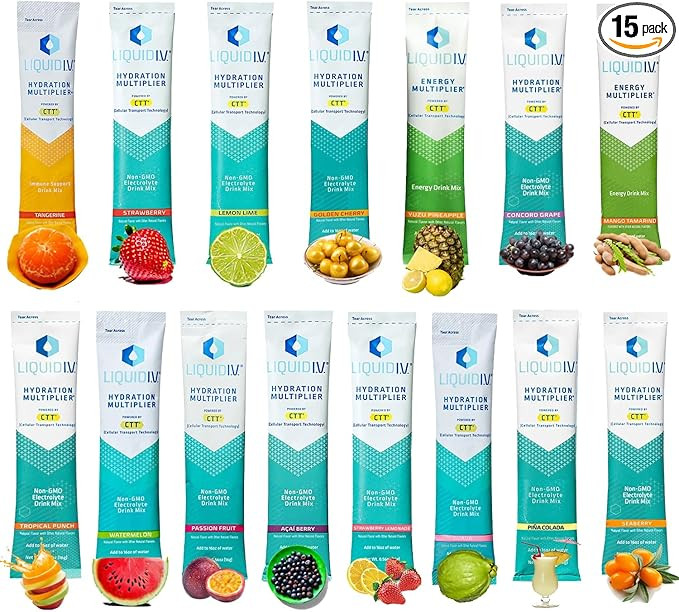 Hydration Multiplier Liquid IV Variety Pack | 15 Different Flavors | GARIZZE Assortment | Amazon (US)