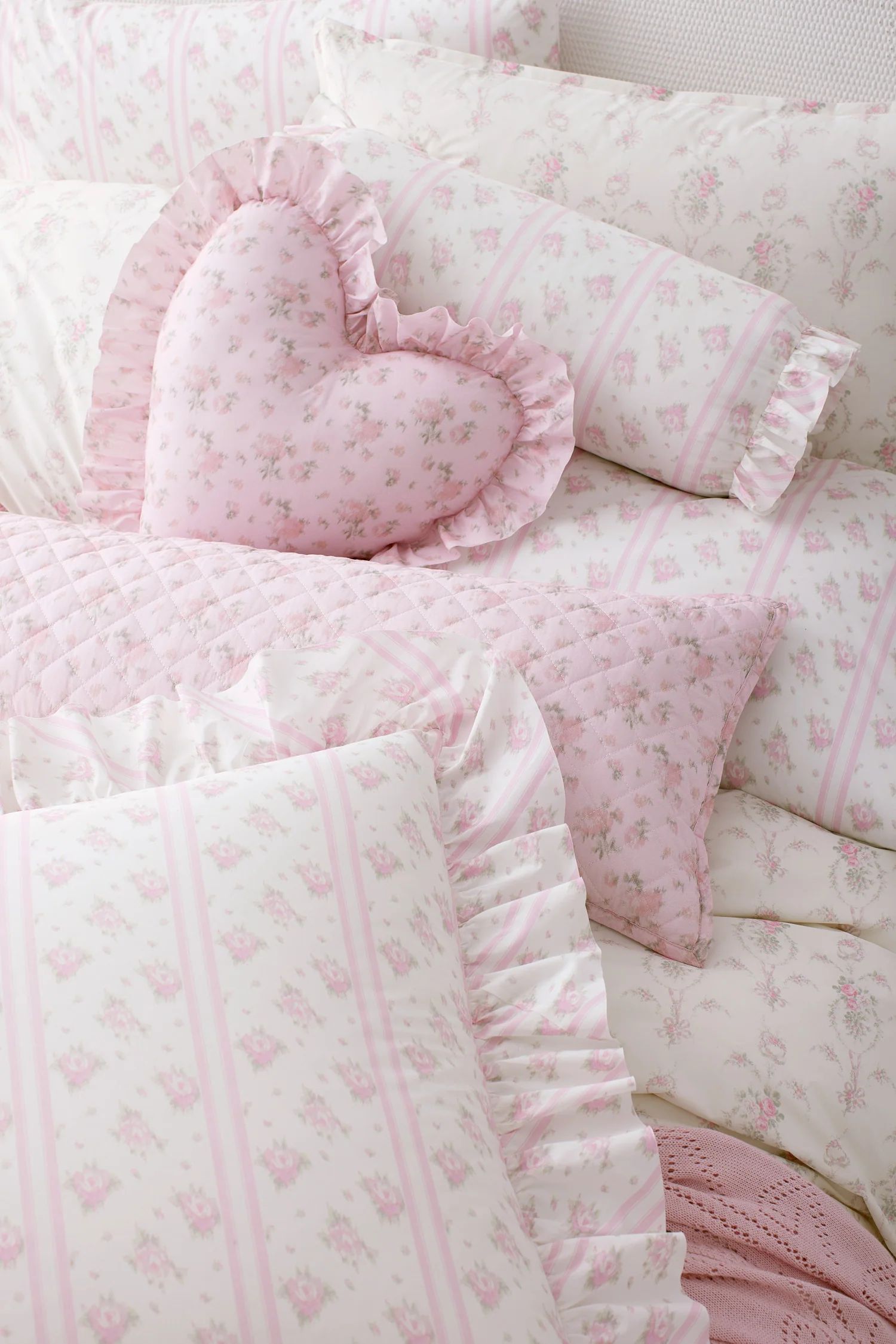 Heart Shape Ruffle Pillow | LOVESHACKFANCY