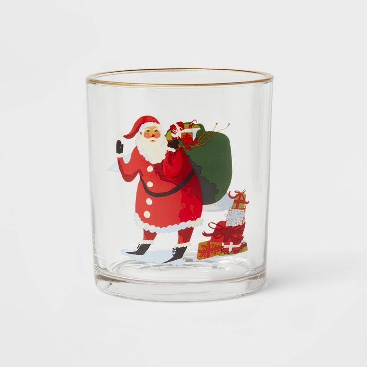 13.8oz Glass Santa Short Tumbler Red/White - Threshold&#8482; | Target