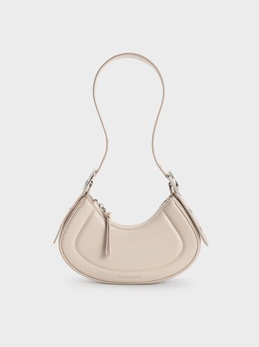 Oat Petra Curved Shoulder Bag | CHARLES & KEITH | Charles & Keith US
