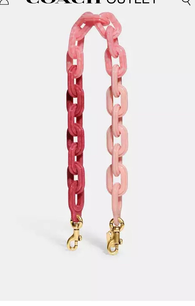 Coach Short Chain Strap With Recycled Resin Pink Multiple CA836 | eBay US