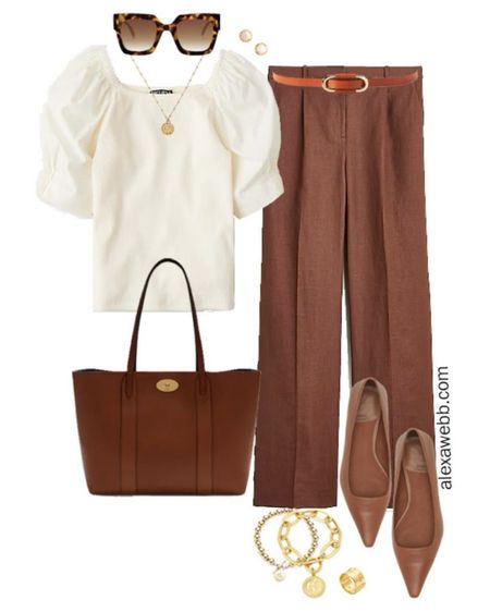 Plus Size Summer Work Outfits 2 - A plus size business casual outfit idea with a puff sleeve top and linen wide leg pants. Alexa Webb #plussize

#LTKPlusSize #LTKWorkwear #LTKStyleTip