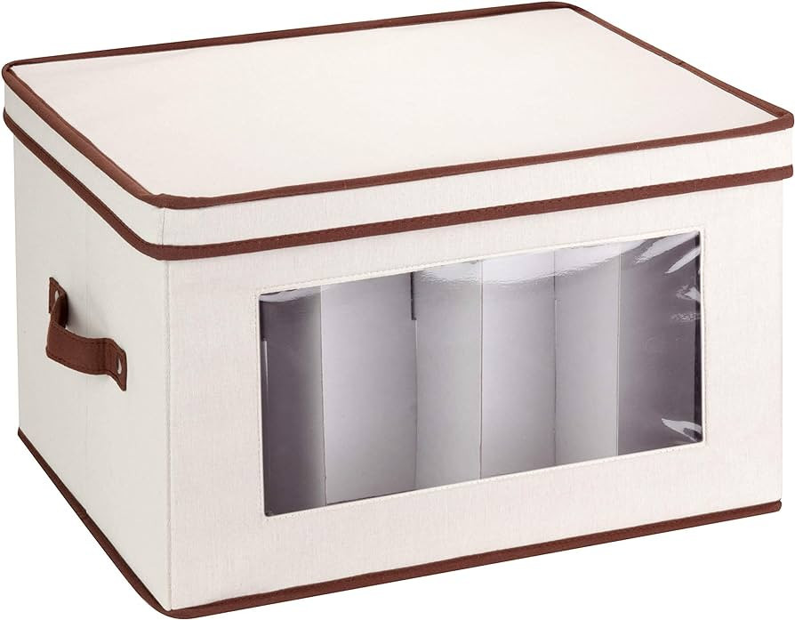 Honey-Can-Do Canvas Window Storage Box with Lid, Natural, 18" x 14" SFT-09203 Natural | Amazon (US)