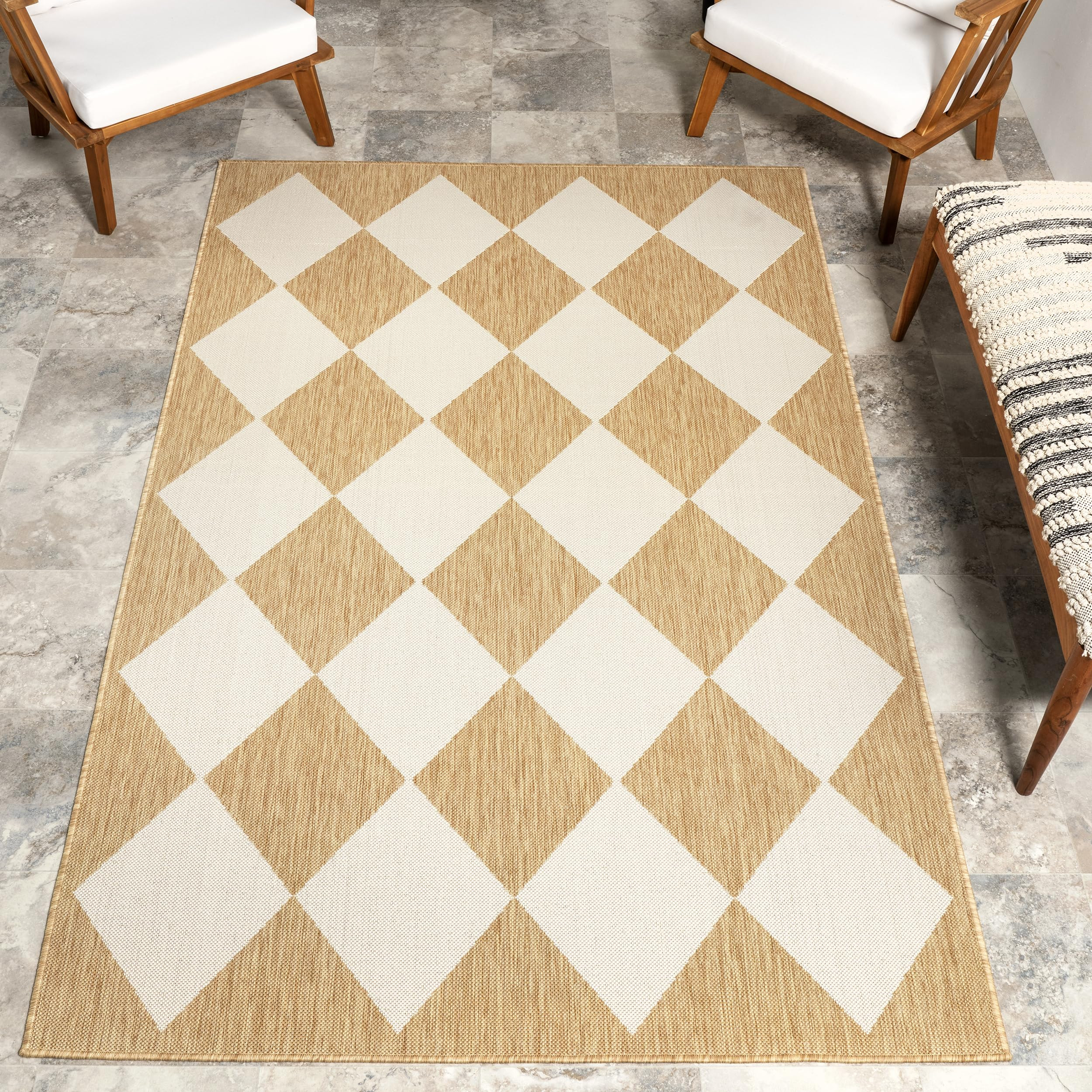 nuLOOM 6' 7" x 9' Outdoor Performance Area Rug, Stain Resistant, Weather Resistant, High Traffic,... | Amazon (US)