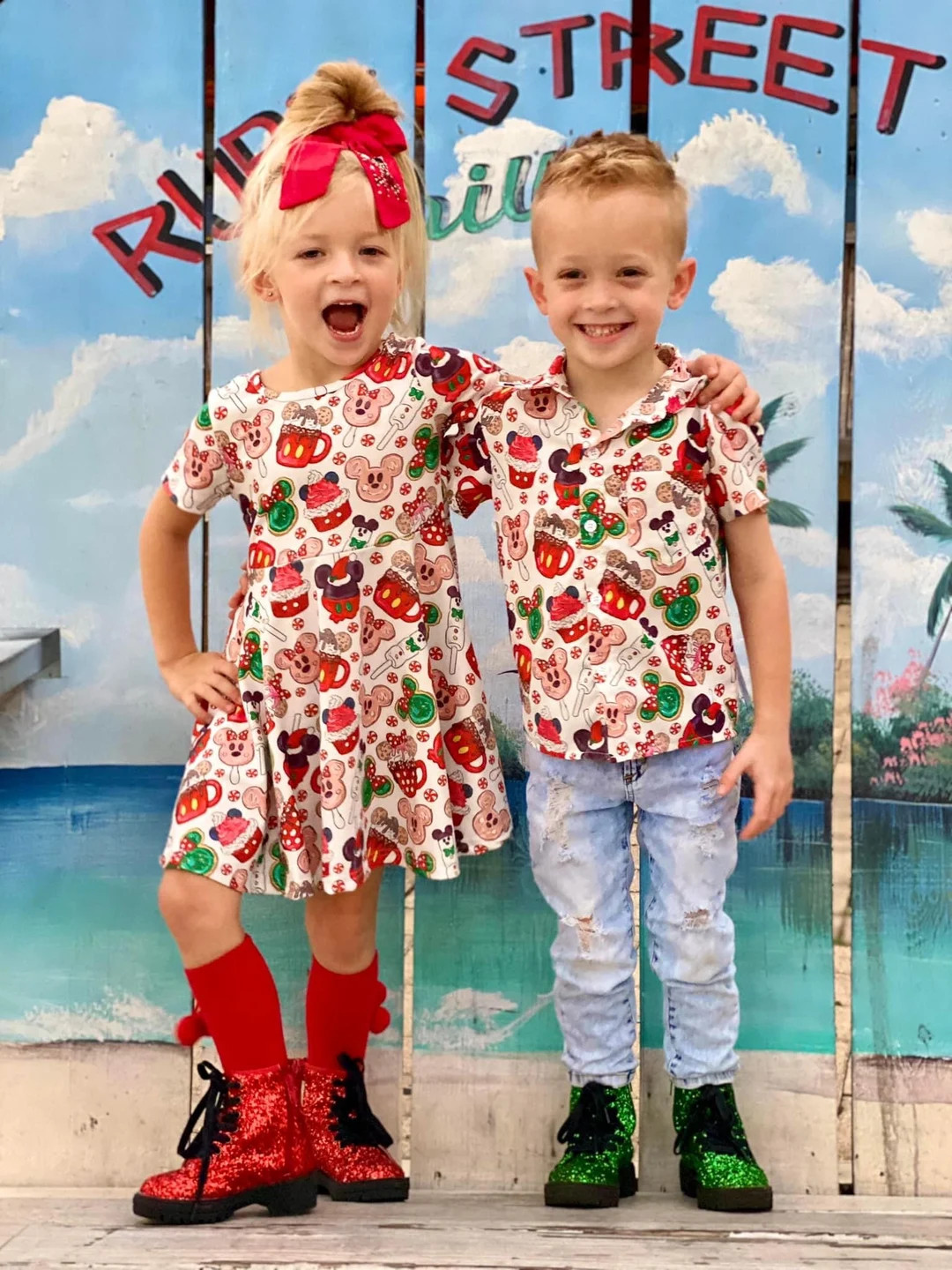 Disney Christmas Boys Shirt Button up Collared Ready to Ship 12m to 18/20 Christmas Treats Disney... | Etsy (US)