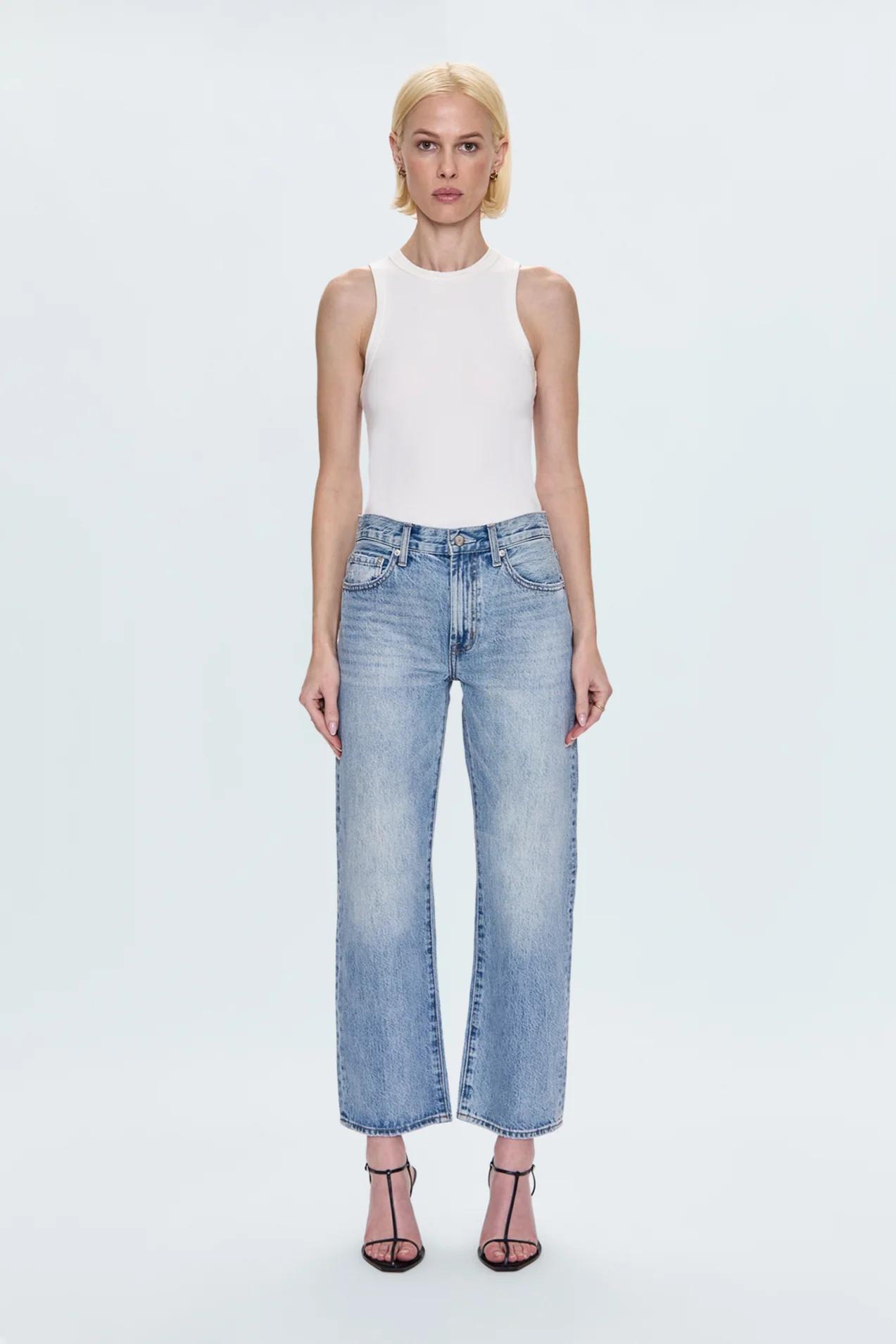 Lexi Mid Rise Bowed Straight Jean - Bowie | Pistola Denim