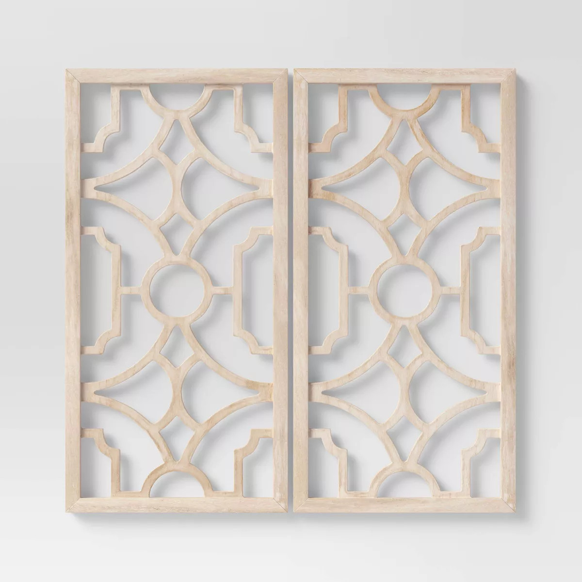 Set of 2 Wood Lattice Wall Hanging Brown - Threshold™: Elegant Decorative Panels, Modern Geomet... | Target