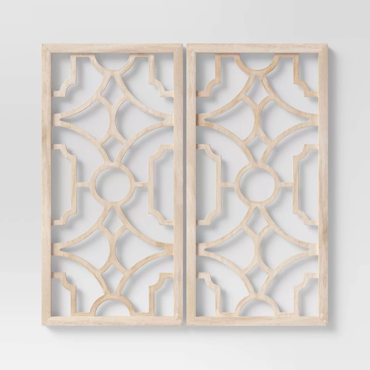 Set of 2 Wood Lattice Wall Hanging Brown - Threshold™ | Target