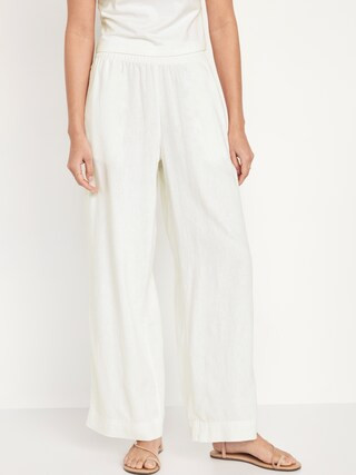 High-Waisted Linen-Blend Wide-Leg Pants | Old Navy (CA)