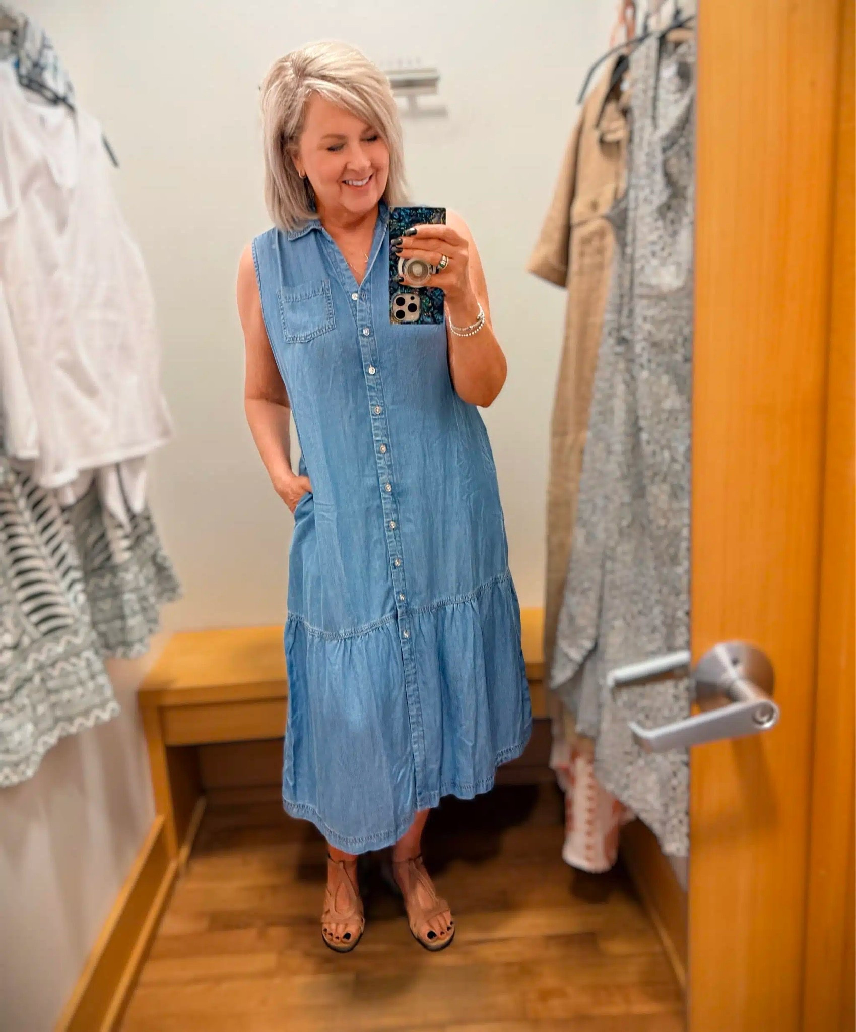 This maxi dress is one that can be worn all Summer and into Fall. It has a sash to tie at the waist if you want a more fitted look. This would be a great option for vacation or family photos! I’m wearing a size 1.

#LTKWorkwear #LTKOver40 #LTKootd