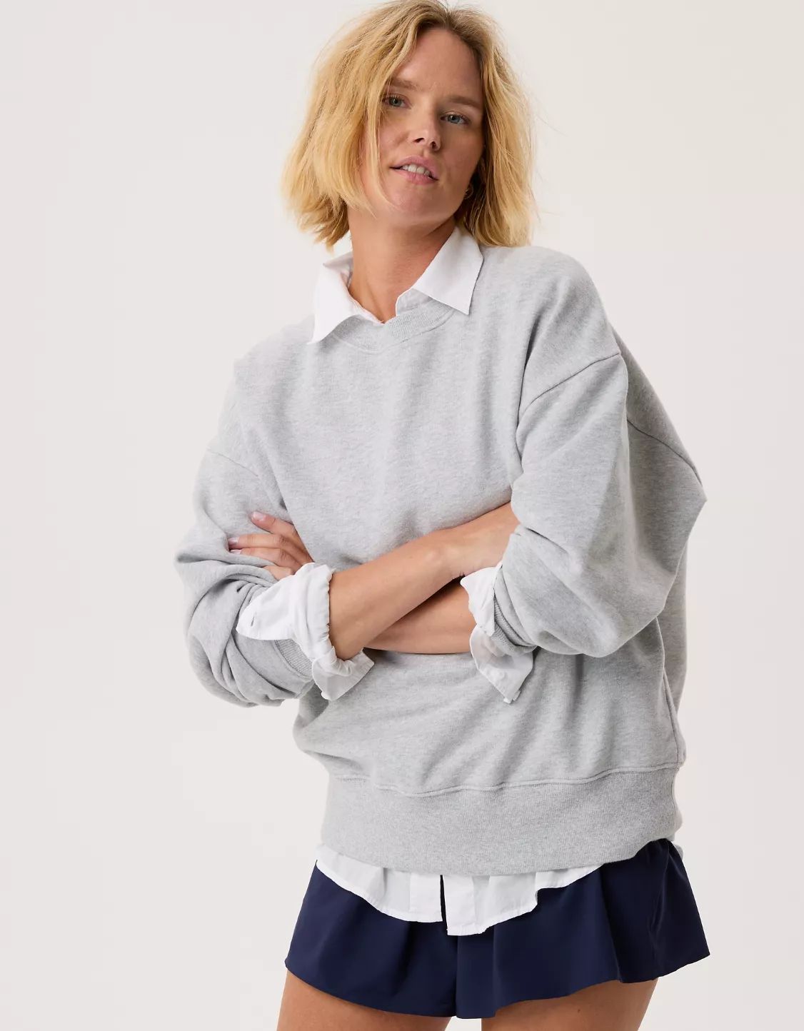 OFFLINE By Aerie Throw-Back Oversized Fleece Crew | Aerie