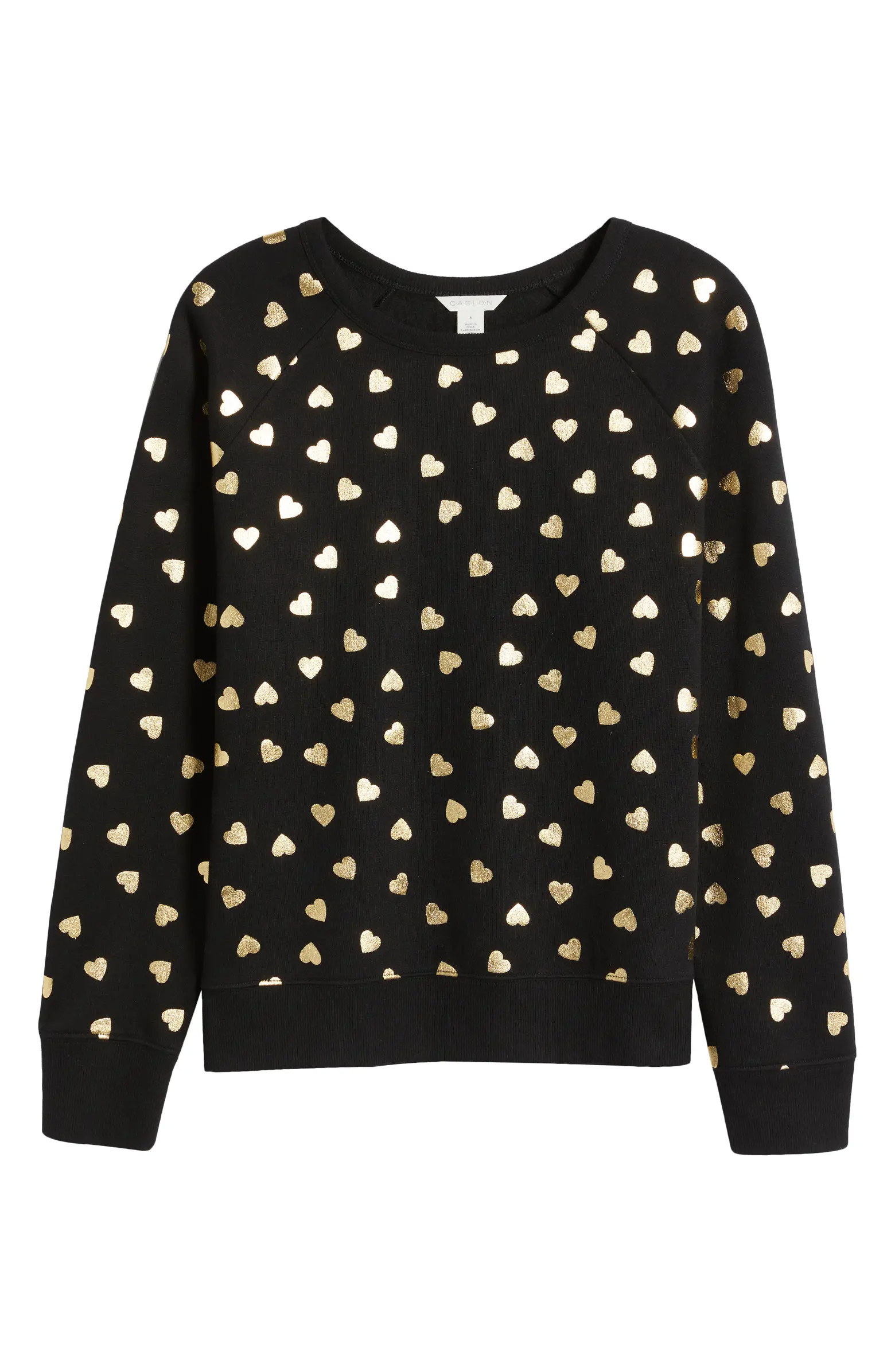 Caslon® Heart Foil Print Graphic Sweatshirt | Nordstrom | Nordstrom