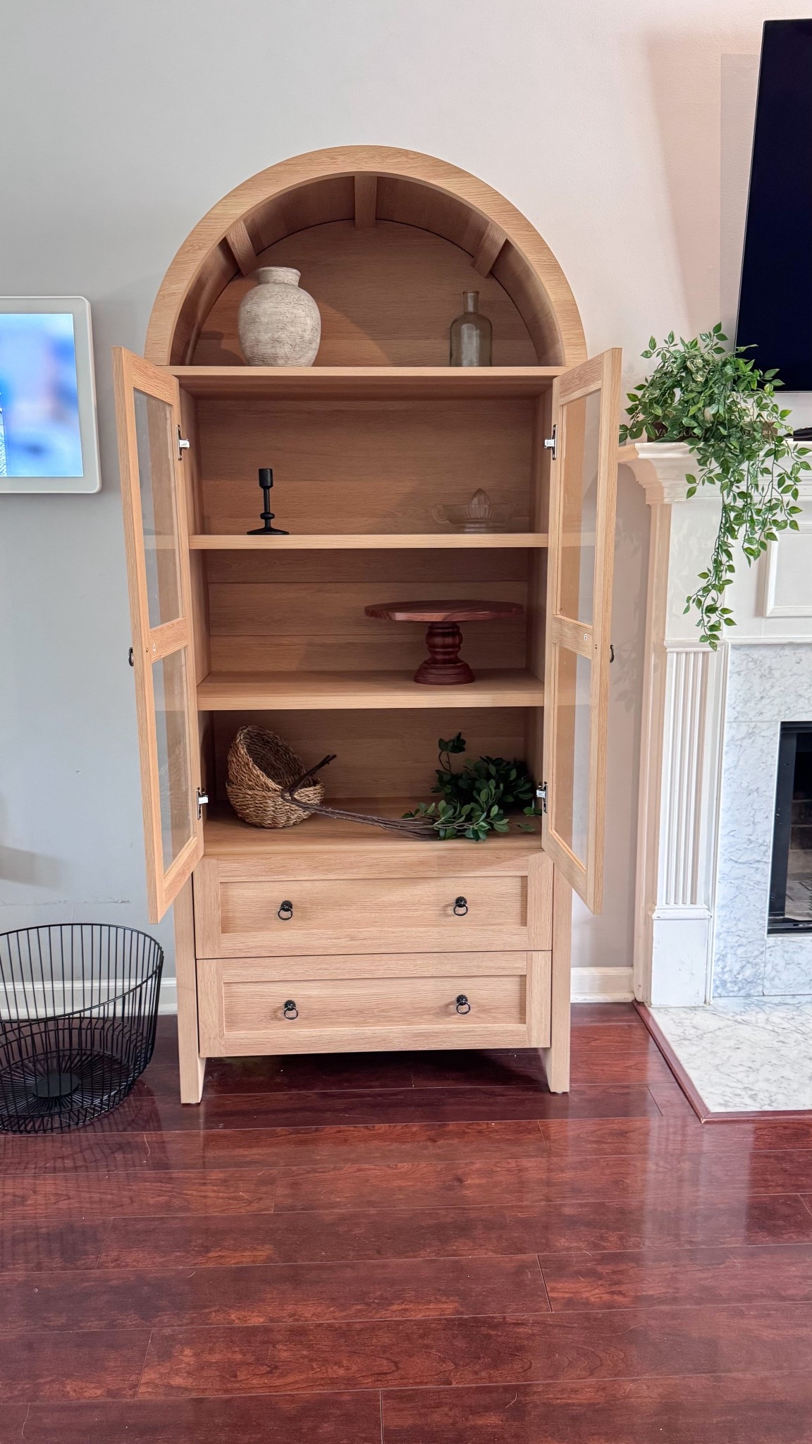 This has quickly become my favorite cabinet! The top is perfect for decor and the bottom drawers I use to hold my computer, notebooks, and chargers. It’s helped keep the counters clean since I don’t have an office space! And the drawers pull out all the way! #storageideas #cabinet #homedecor #storage

#LTKHome