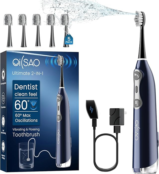 3-in-1 Upgraded Pro Flossing Toothbrush-Flosses, Vibrates and Oscillates(The 1st Tech), Electric ... | Amazon (US)