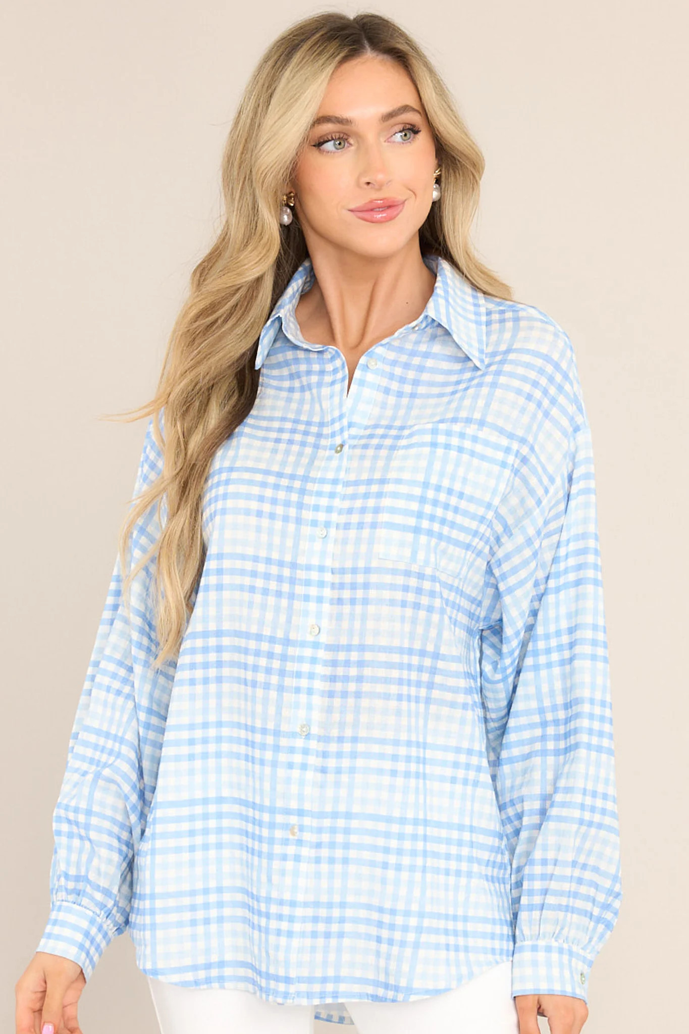 Grab The Chance Blue Gingham Top | Red Dress