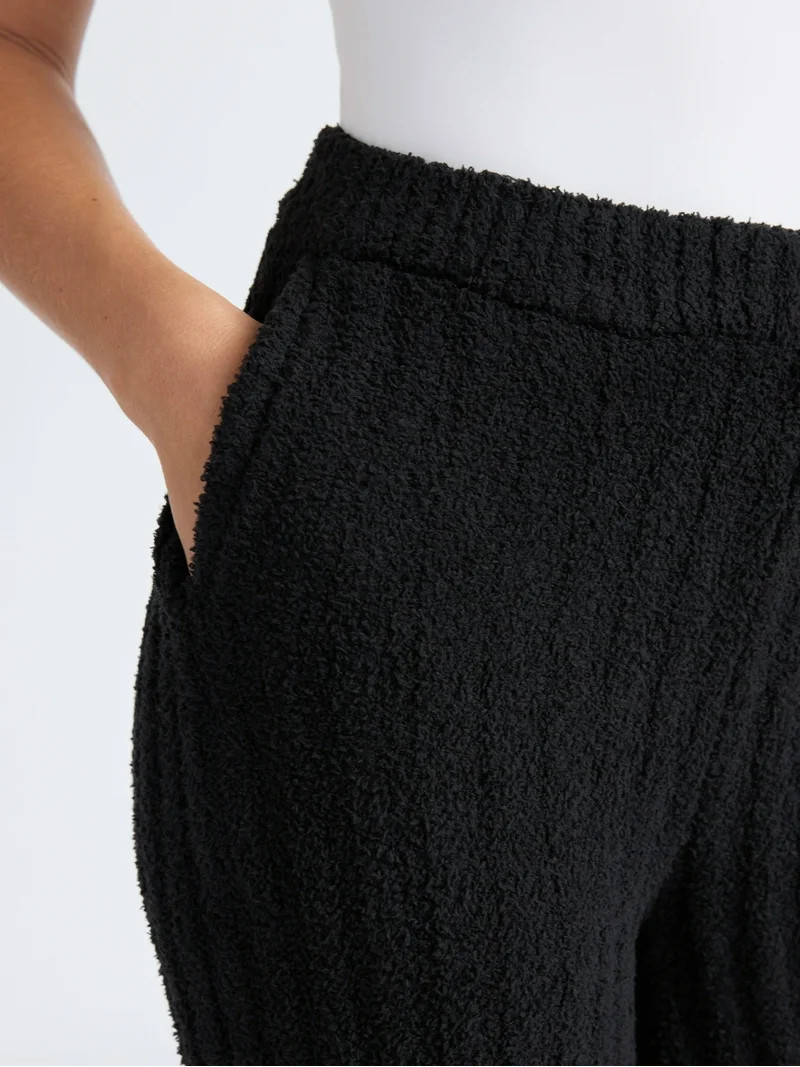 Joyspun Women's Sleepwear Ribbed Wide-Leg Pants, Sizes XS-3X | Walmart (US)