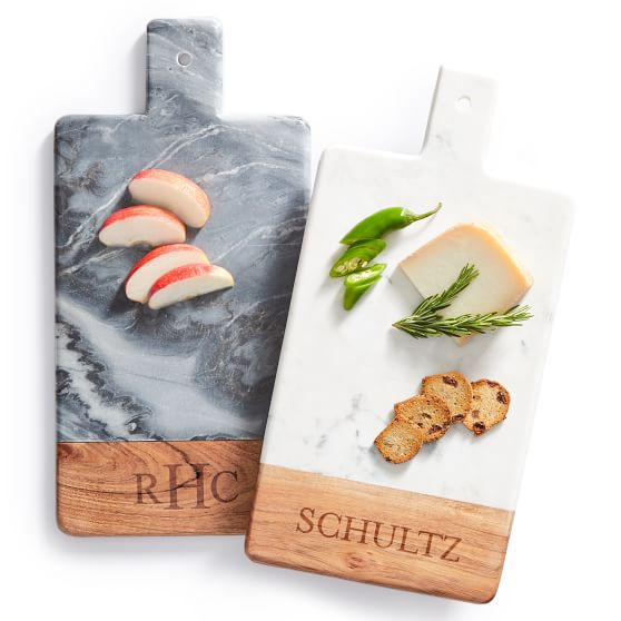 Wood and Marble Paddle Cheese Board | Mark and Graham | Mark and Graham