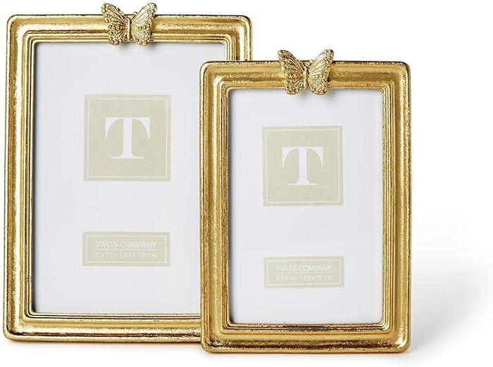 Two's Company Golden Butterfly Photo Frames, Resin, Set of 2 | Amazon (US)