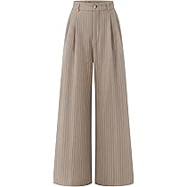 ZESICA Women's Wide Leg Striped Palazzo Pants 2026 High Waist Straight Business Work Dressy Slack... | Amazon (US)
