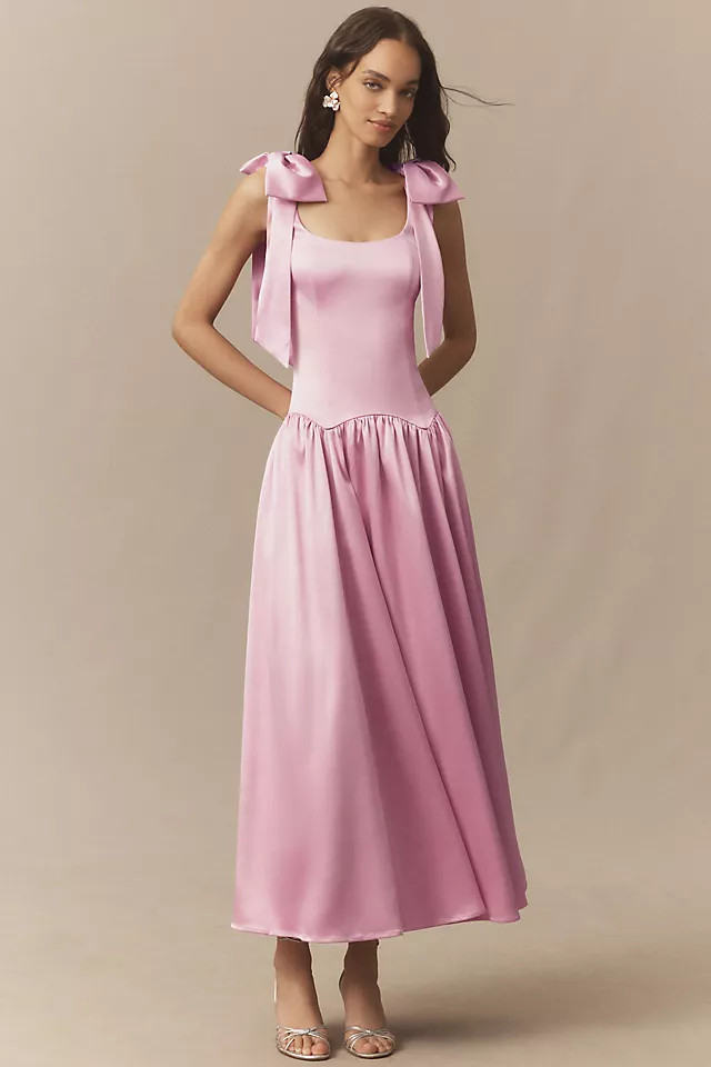 Ballerina Bow-Sleeve Drop-Waist Maxi Dress | Anthropologie (US)