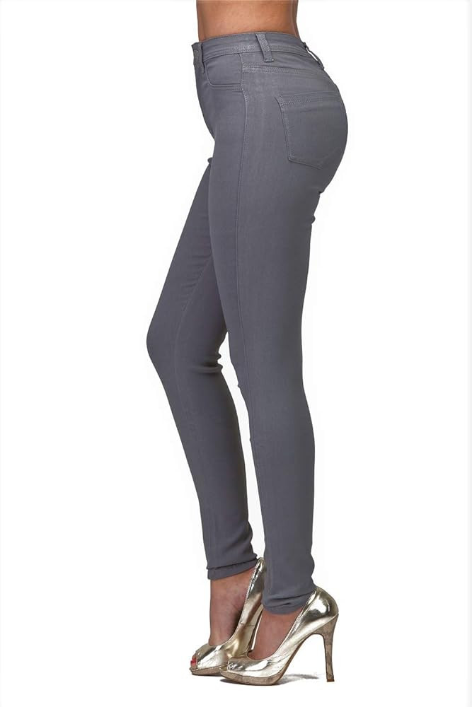 High Waisted-Rise Colored Stretch Skinny Destroyed Ripped Distressed Jeans for Women Olive Mustar... | Amazon (US)