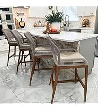 PURPLE LEAF Patio Sunbrella Counter Height Bar Stools 24" H Set of 2 Modern Rattan Outdoor Bar Ch... | Amazon (US)