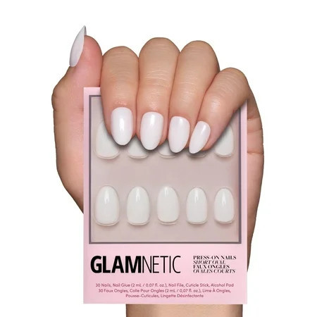 Glamnetic Press-On Nails – White Swan | Neutral Off White Oval Nails Salon Quality 30 Count | Walmart (US)