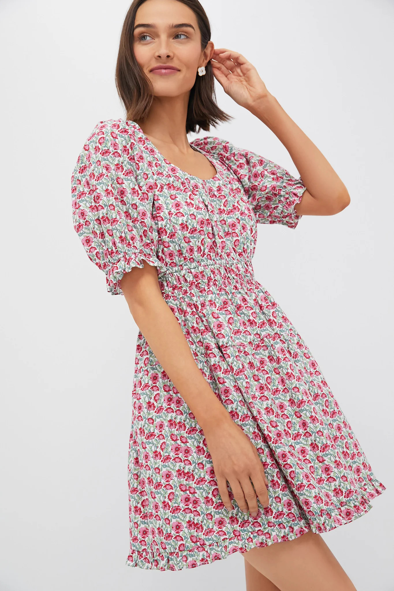 Red Dahlia Floral Dorothy Mini Dress | Tuckernuck (US)