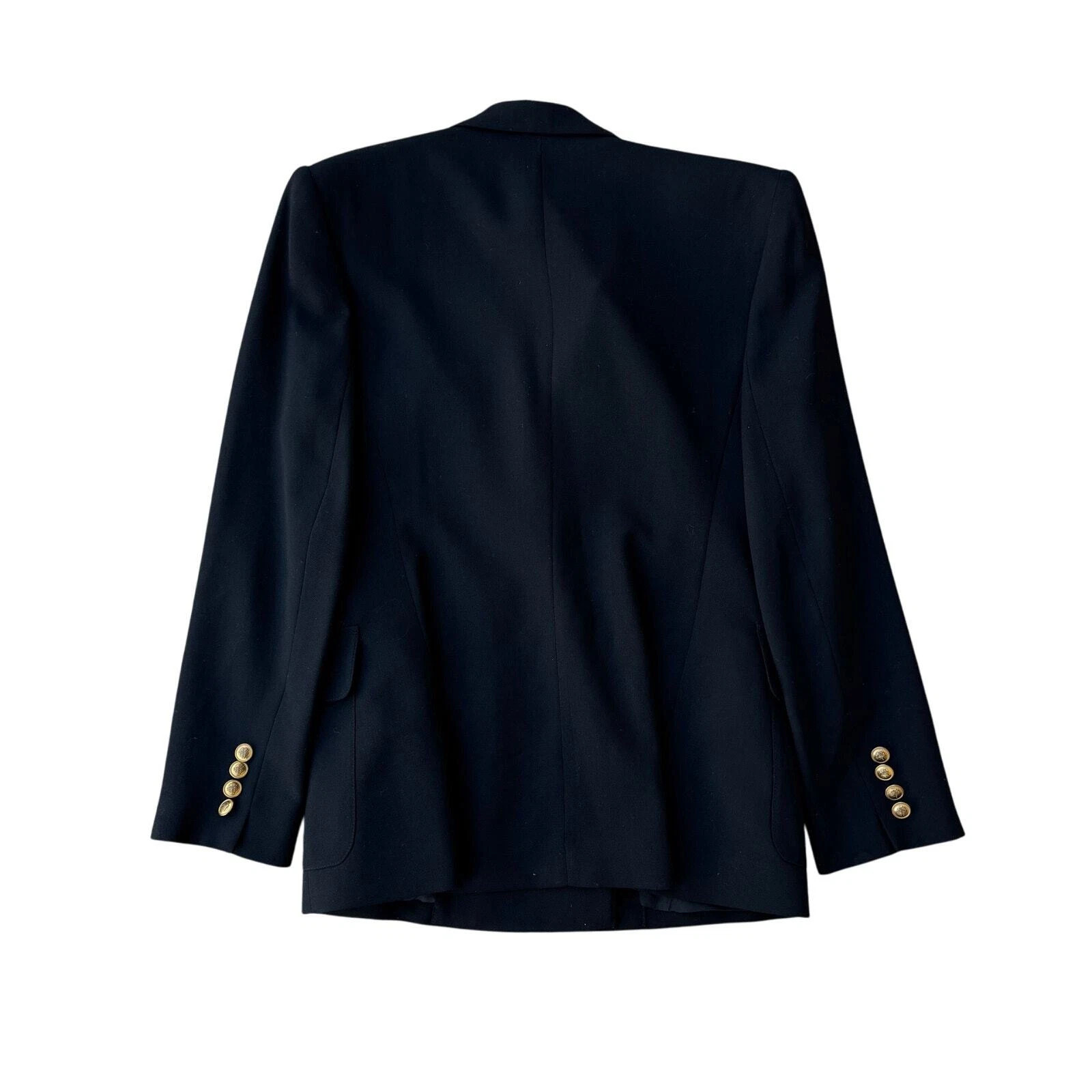 Vintage 90's Lauren Ralph Lauren Black Logo Crest Double Breasted Blazer Size 6P  | eBay | eBay US