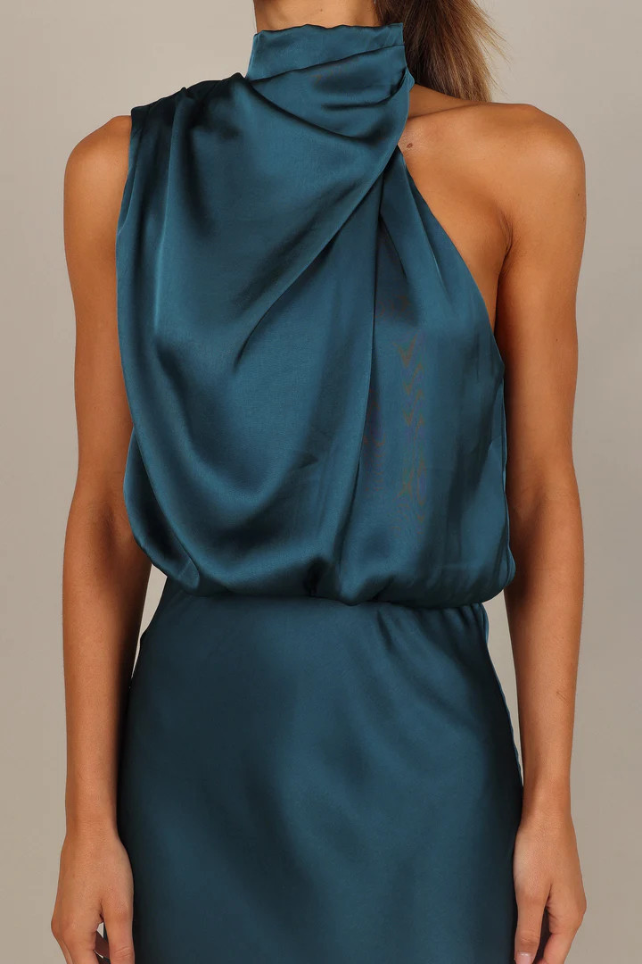 Anabelle Halter Neck Maxi Dress - Teal | Petal & Pup (US)