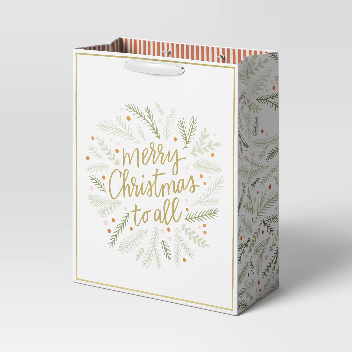 Large Cub 'Merry Christmas to All' Wreath Gift Bag White - Wondershop™ | Target