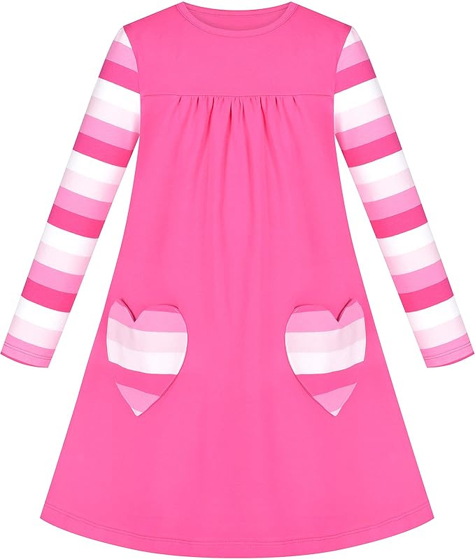 Sunny Fashion Girls Dress Long Sleeve Christmas Snowman Holiday Party Size 5-12 | Amazon (US)