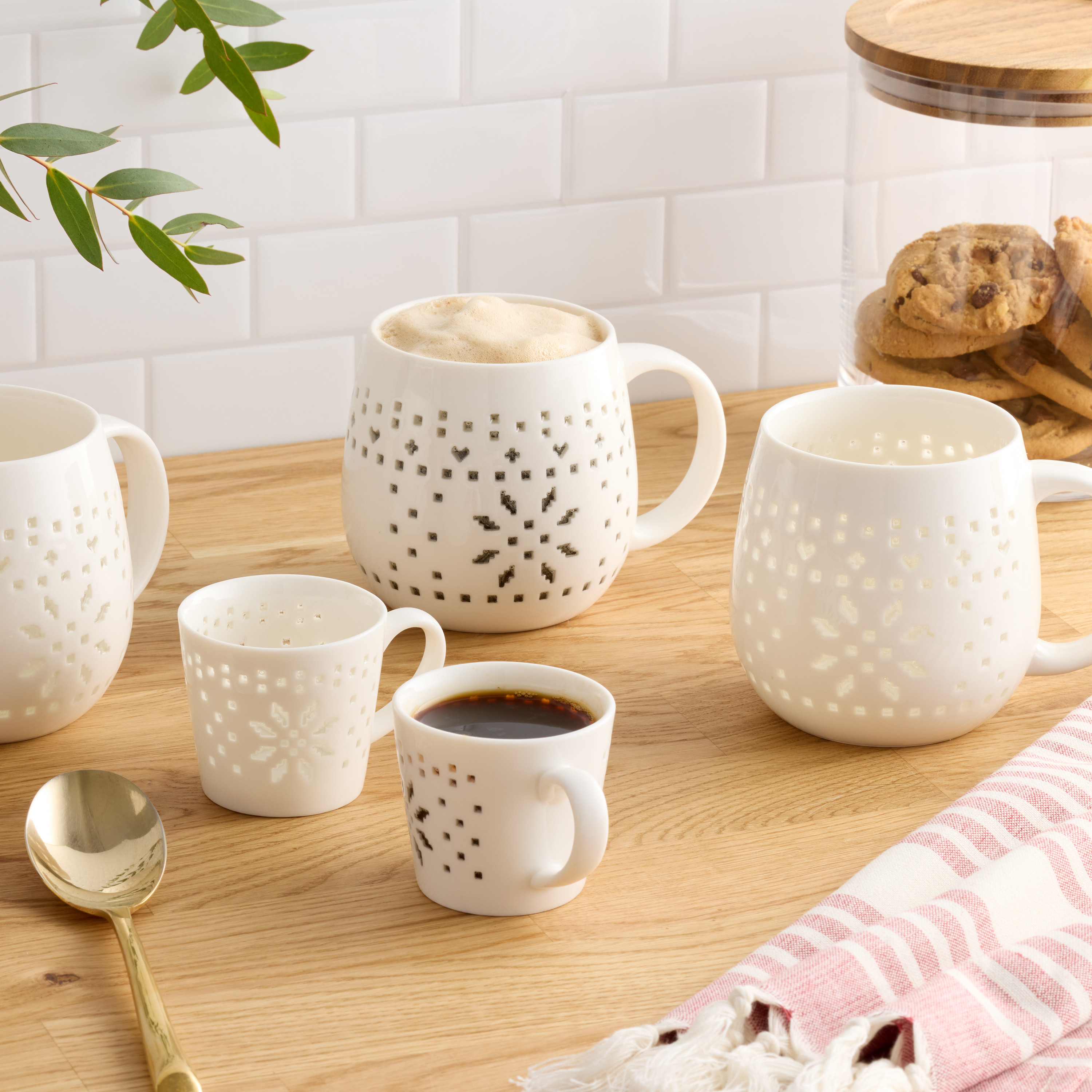 Stenciled Snowflake Porcelain Mug Collection | World Market