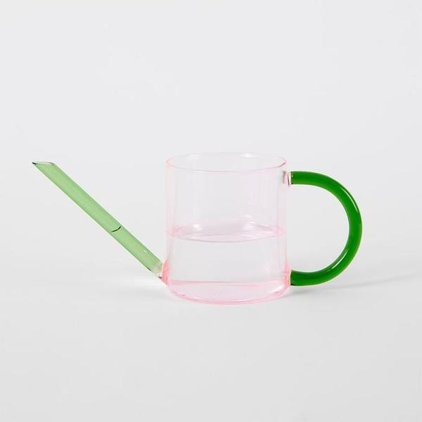 Block Design Glass Watering Can Pink Green - Trouva | Trouva (Global)