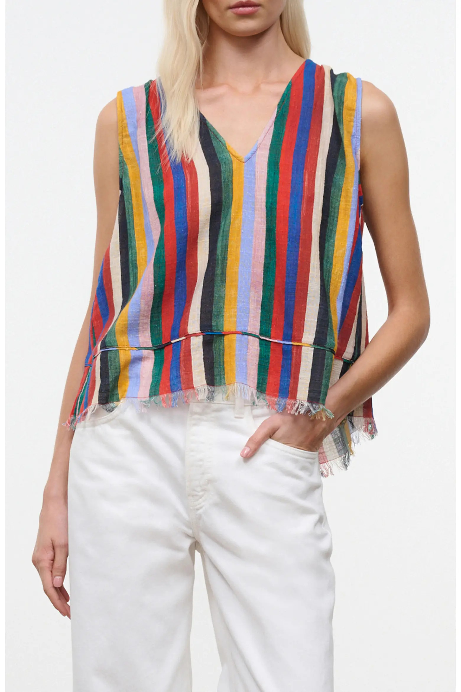 Elena Stripe Sleeveless Top (Women) | Nordstrom | Nordstrom
