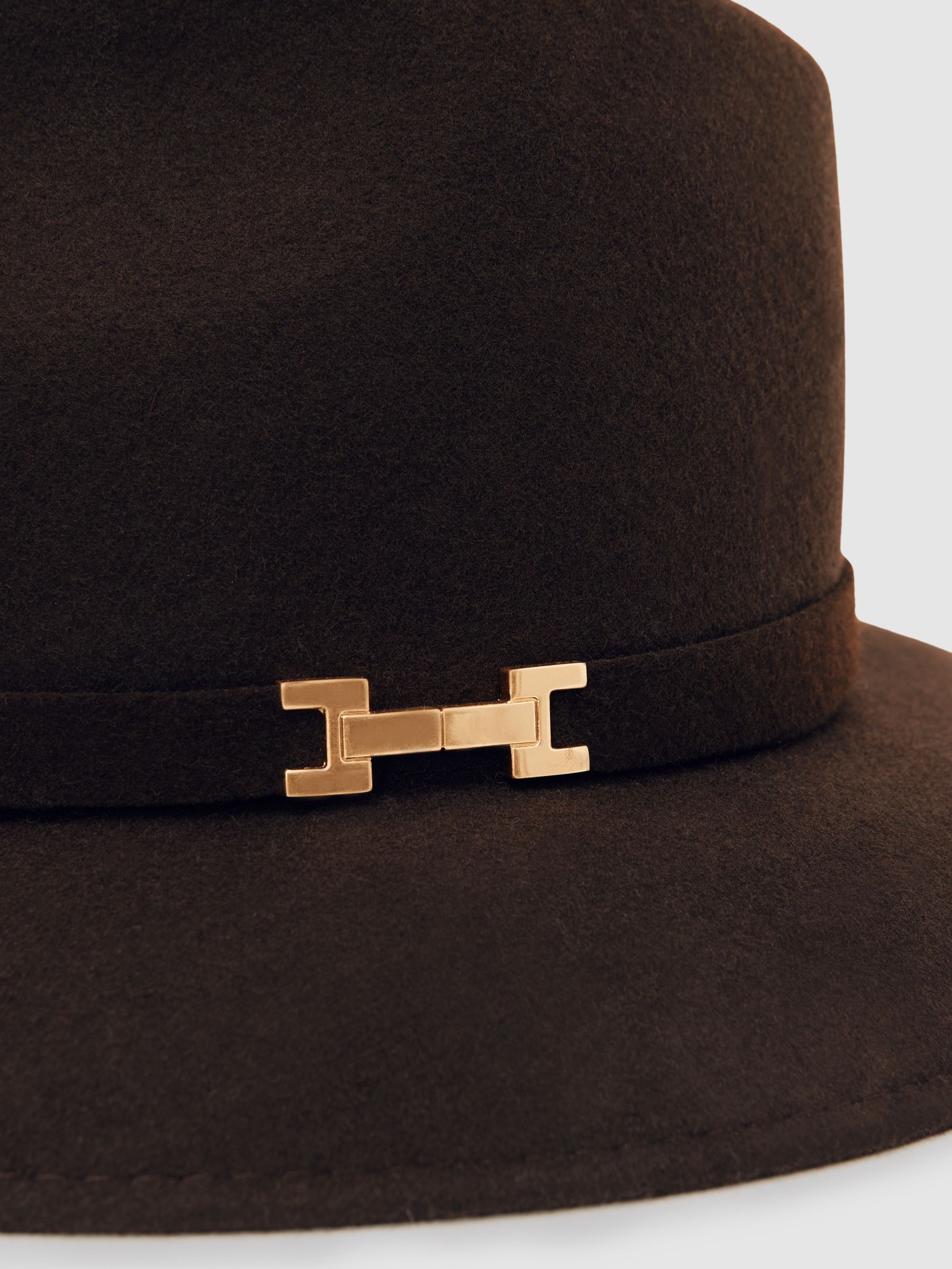 Reiss Wool Fedora in Chocolate - REISS | Reiss UK