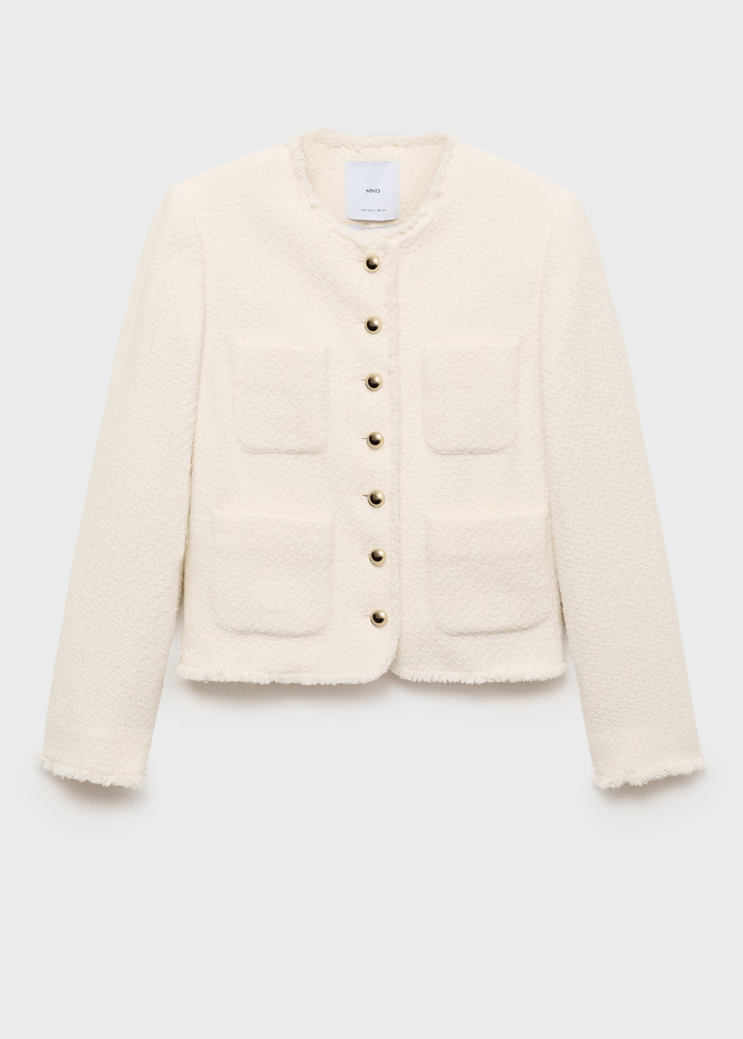 Tweed jacket with jewel buttonsInitial price struck through [US$ 129.99]US$ 129.99Current price [... | Mango (US/MX/AU)