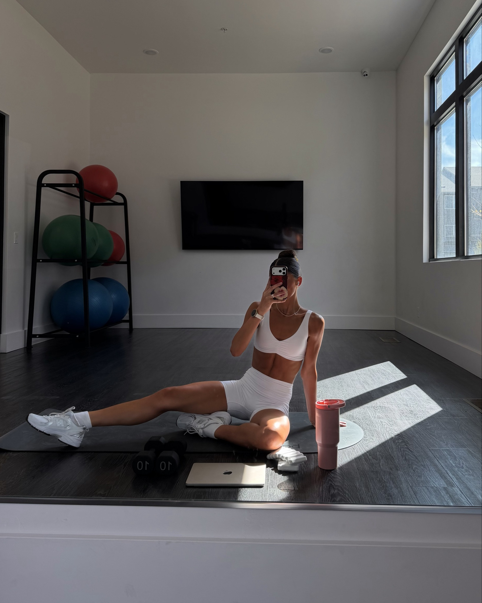 Wearing XS bra and bikers