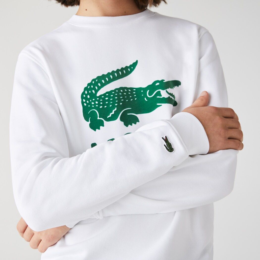 Men's Printed Logo Fleece Crew Neck Sweatshirt | Lacoste (US)