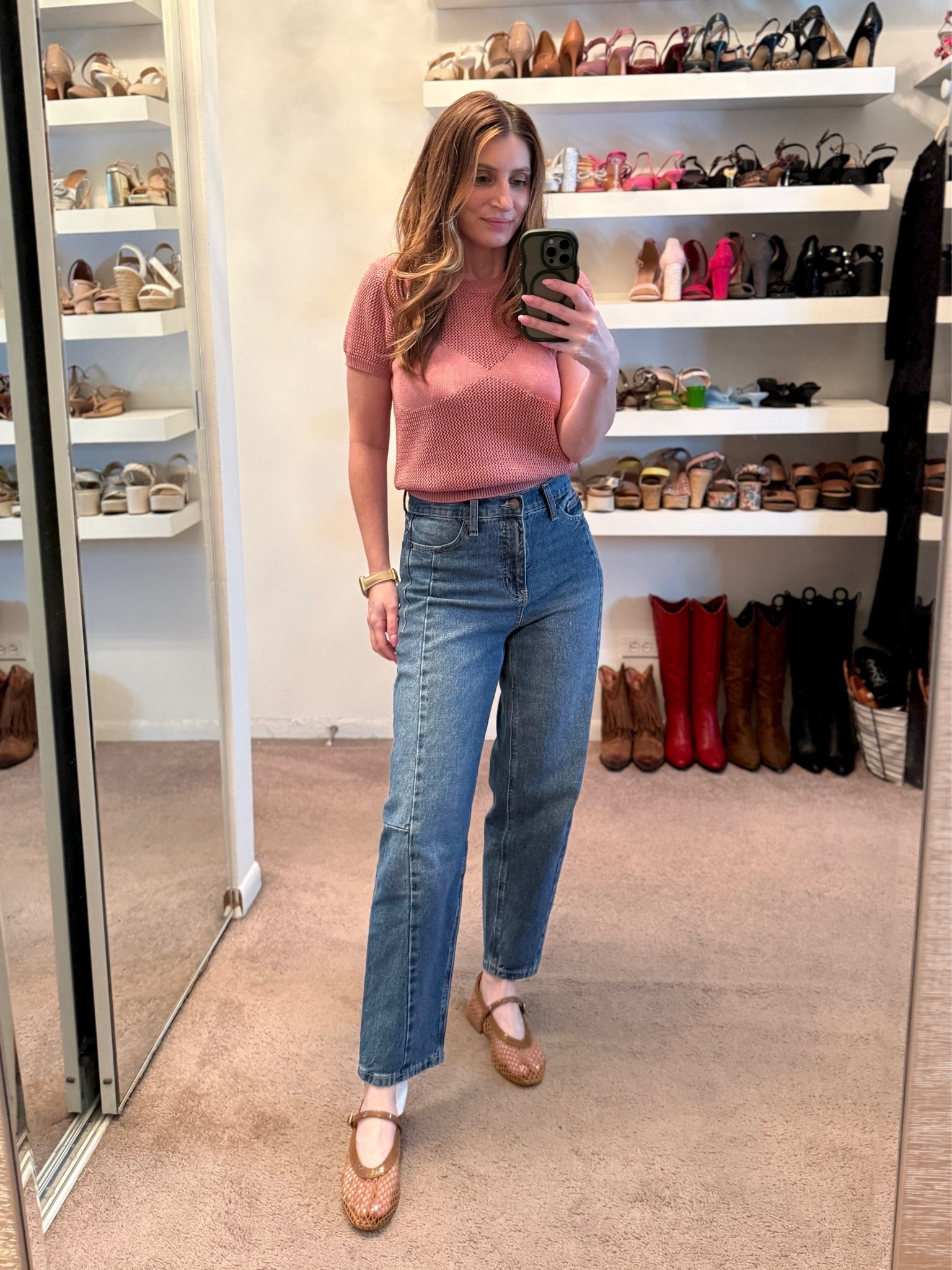Casual weekend outfit on this rainy Sunday! 
Steve Madden short sleeve sweater (size small)
Walmart barrel leg jeans (size 2 runs big)
Amazon mesh ballet flats

#LTKootd #LTKSaleAlert #LTKOver40